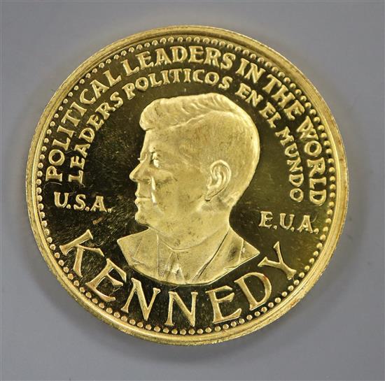 A Venezuela Political Leaders of the World (Kennedy) gold medal, 1964, 6 grams.